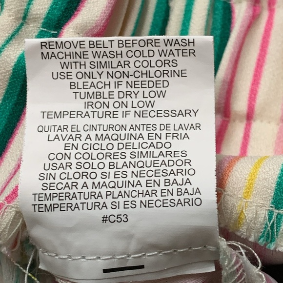 June & Hudson Striped Paperbag Pants Size XL - Picture 8 of 9